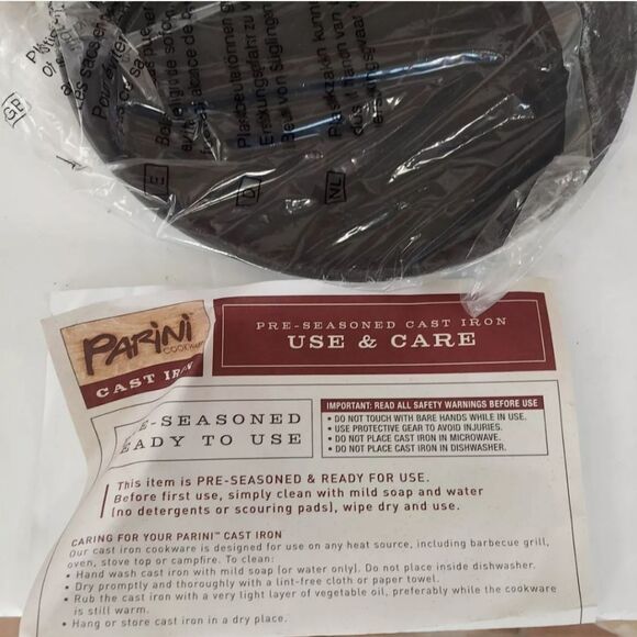 NIB Parini Premium Cast Iron 10.5” Round Griddle Seasoned Shallow Cooking Pan - Picture 2 of 7